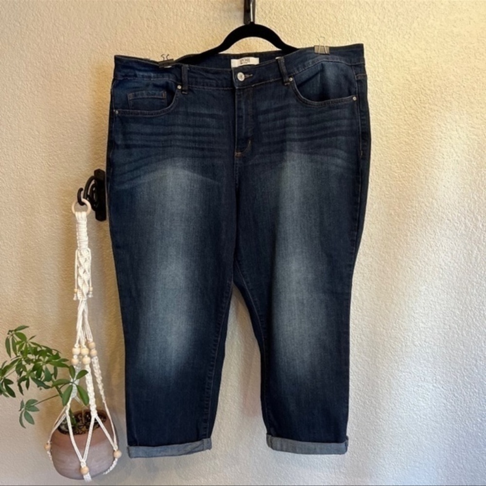 Vintage America Blues Plus size 22 boho crop  dark wash